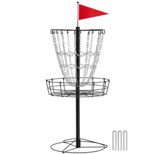 Yaheetech Portable Disc Golf Basket Target - 12-Chain, 25.2" Diameter, Lightweight & Easy to Assemble, Galvanized Steel, Portable Design