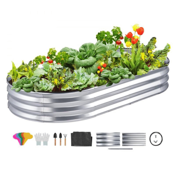 VEVOR Galvanized Raised Garden Bed 80" X 40" X 19" Metal Planter Box, Gray Steel for Growing Vegetables, Flowers, Flowers, Herbs, and Succulents Fathersdaygift - Image 12