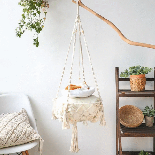 New Pet Hammock Cat Swing Hand Woven Cotton Rope Cats Hanging Basket Kitten Hanging String Den Indoor Pend Nest Pets Supplies - Image 3