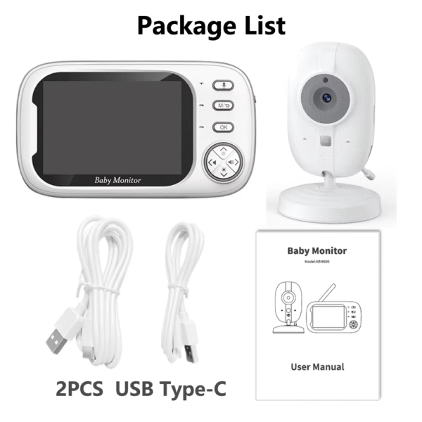 New 3.5 Inch Wireless Video Baby Monitor Night Vision Temperature Monitoring 2 Way Audio Talk Baby Nanny Security Camera - Image 7