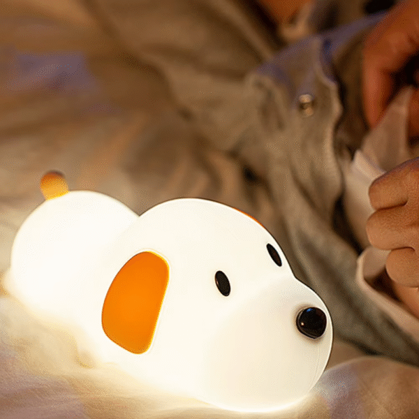Puppy Lamp Silicone Dog LED Night Lights Touch Sensor Colors USB Rechargeable Bedside Mood Light for Children Baby Toy Gift - Image 4