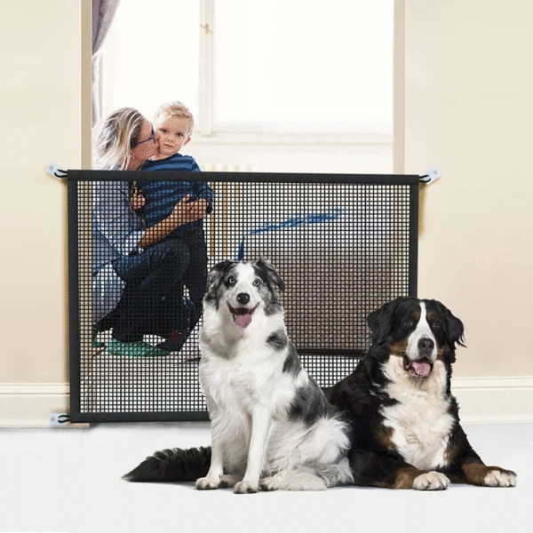 Pet Dog Barrier Fences with 4Pcs Hook Pet Isolated Network Stairs Gate New Folding Breathable Mesh Playpen for Dog Safety Fence - Image 3