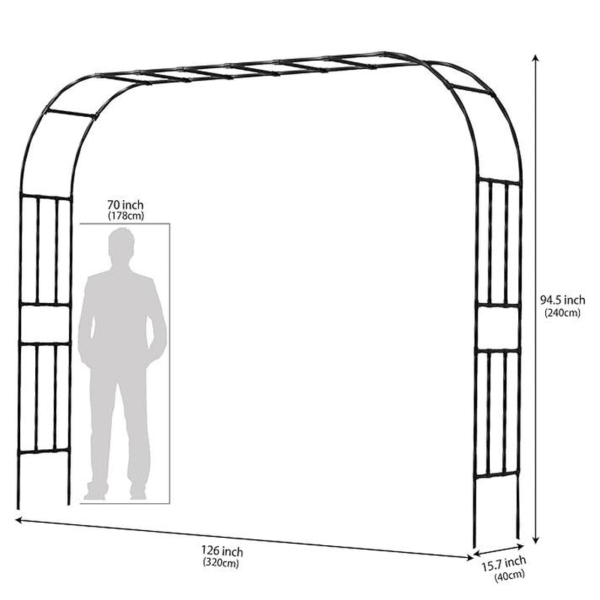7.9FT Metal Garden Arch Trellis, Black Arbor for Climbing Plants, Wedding Ceremony Archway, Decorative Outdoor Trellis for Lawn, Patio, and Backyard,Tall - Image 11