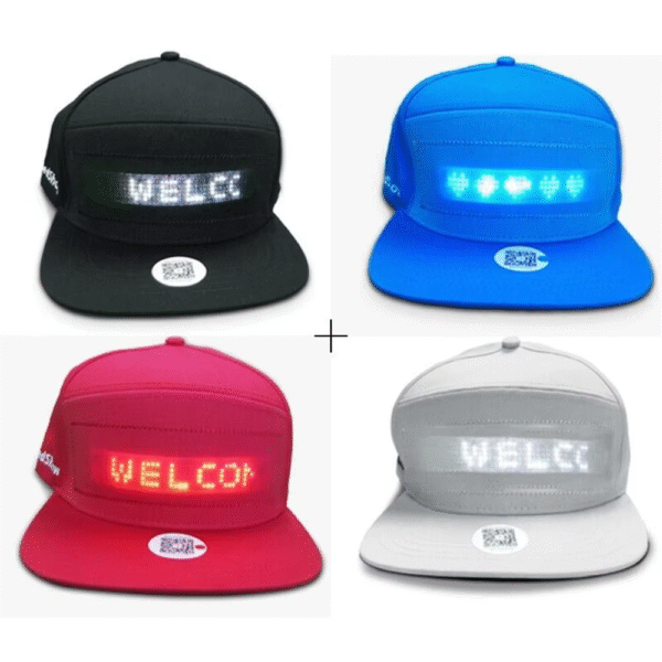 Unisex Baseball Cap USB Rechargeable Bluetooth APP Programmable LED Scrolling Message Display Board Hip Hop Street Snapback Hat - Image 3