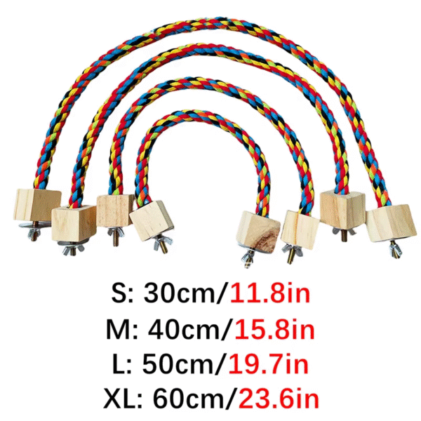 Pet Bird Bite Toys Parrot Color Cotton Rope Toys Elastic Parrot Climbing Toys Sturdy Bird Swing Harness Cage Pet Toy Swing Stand - Image 8