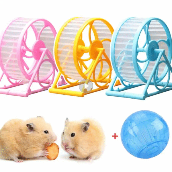 Silent Hamster Running Wheel 12.5cm for Small Pets - Anti-Jamming Exercise Wheel with Stand - Image 2