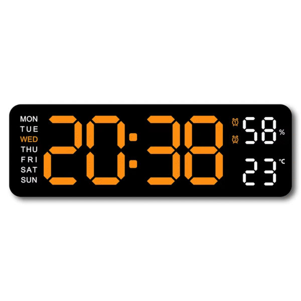 9 Inch Large Digital Wall Clock USB Powered TEMP Humidity Week Auto Dimmer DST Table Clock 12/24H Electronic LED Alarm Clock - Image 14