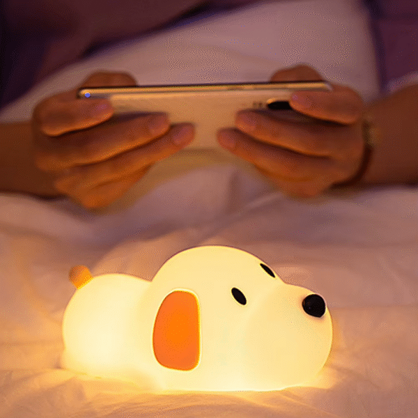 Puppy Lamp Silicone Dog LED Night Lights Touch Sensor Colors USB Rechargeable Bedside Mood Light for Children Baby Toy Gift - Image 6