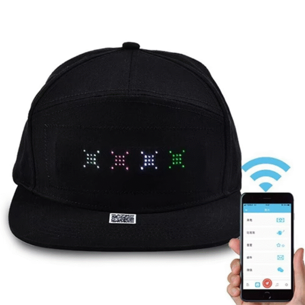 Unisex Baseball Cap USB Rechargeable Bluetooth APP Programmable LED Scrolling Message Display Board Hip Hop Street Snapback Hat - Image 5