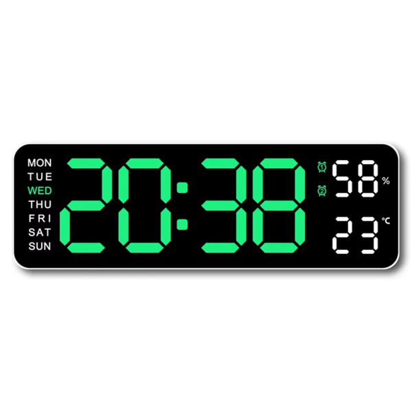 9 Inch Large Digital Wall Clock USB Powered TEMP Humidity Week Auto Dimmer DST Table Clock 12/24H Electronic LED Alarm Clock - Image 12