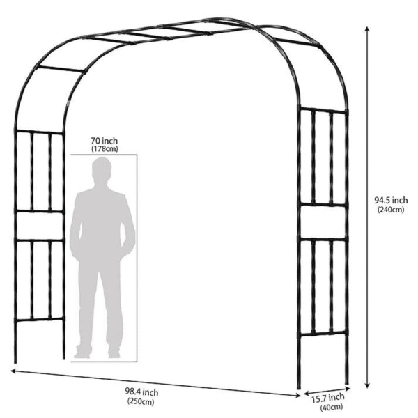 7.9FT Metal Garden Arch Trellis, Black Arbor for Climbing Plants, Wedding Ceremony Archway, Decorative Outdoor Trellis for Lawn, Patio, and Backyard,Tall - Image 10