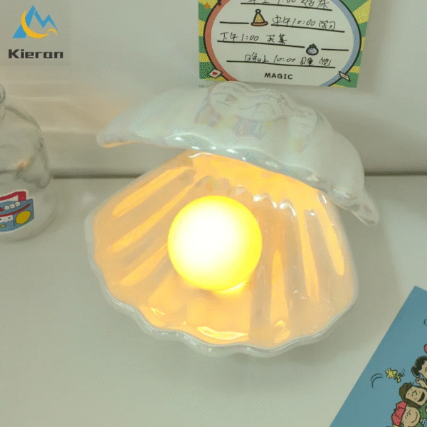 Nordic Modern Shell LED Night Light Bedroom Study Bedside Ceramic Pearl Lamp Living Room Decorative Desktop Ornaments Floor Lamp - Image 3