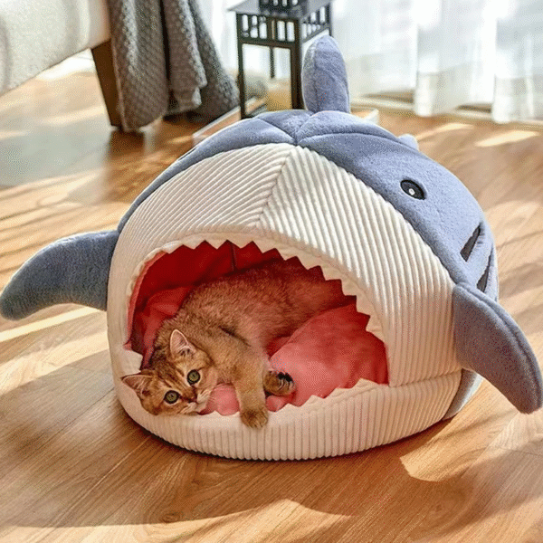Warm Cat Beds Cartoon Shark Pet Cave Beds Sweet Kittens Basket Cushion Cat Pillow Mat Tent Puppy Nest Cave Pet Goods - Image 3