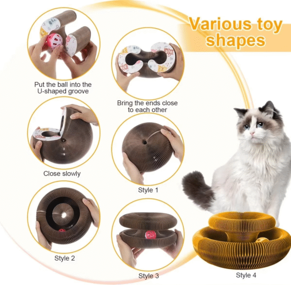 Magic Organ Cat Toy Cats Scratcher Scratch Board round Corrugated Scratching Post Toys for Cats Grinding Claw Cat Accessories - Image 5
