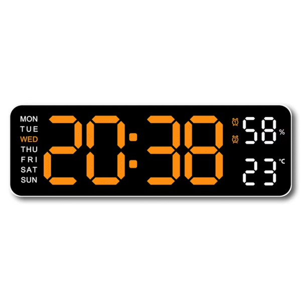 9 Inch Large Digital Wall Clock USB Powered TEMP Humidity Week Auto Dimmer DST Table Clock 12/24H Electronic LED Alarm Clock - Image 10