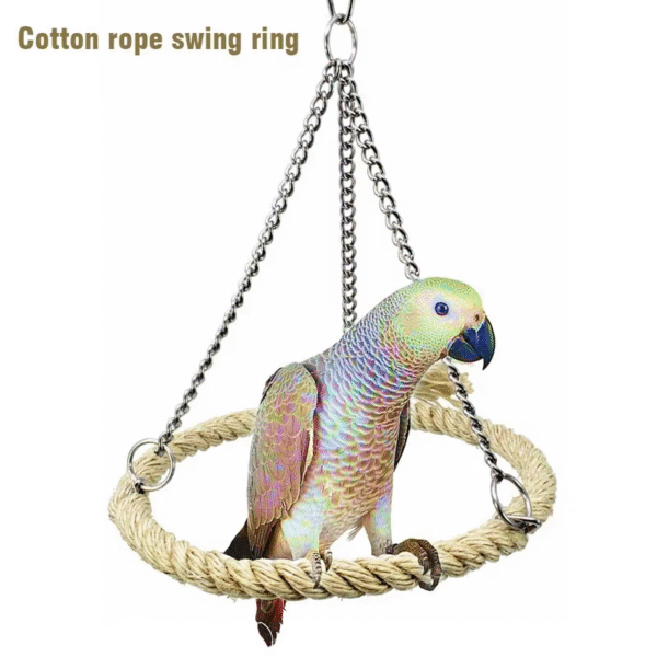 Bird Rope Ring Swing Toys Budgie Cockatiel Hanging Cage Hammock Perch Parrot Toy Bird Toy Bird Accessories Pet Toys - Image 5