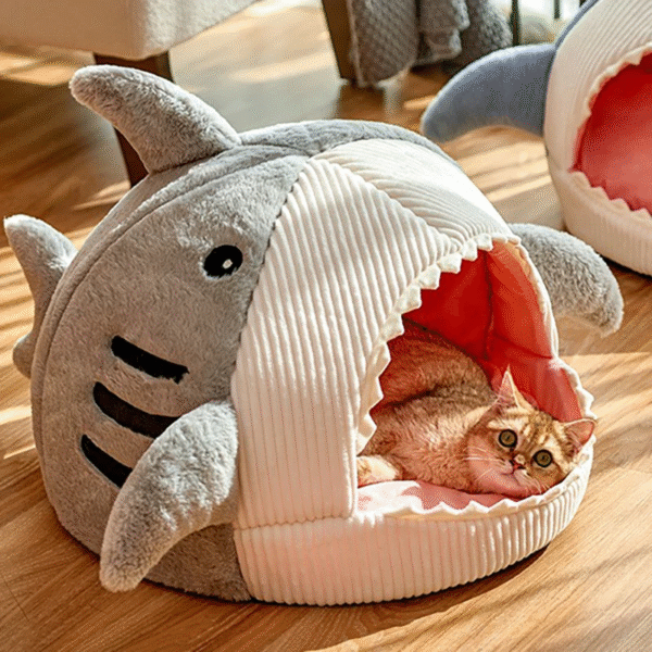 Warm Cat Beds Cartoon Shark Pet Cave Beds Sweet Kittens Basket Cushion Cat Pillow Mat Tent Puppy Nest Cave Pet Goods - Image 4