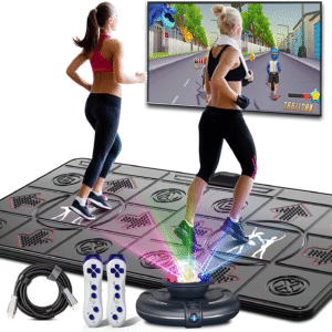 Dance Mat Game for TV / PC Motion Sensing Double User with Two Wireless Handle Controllers Non-Slip Massage Yoga Pads