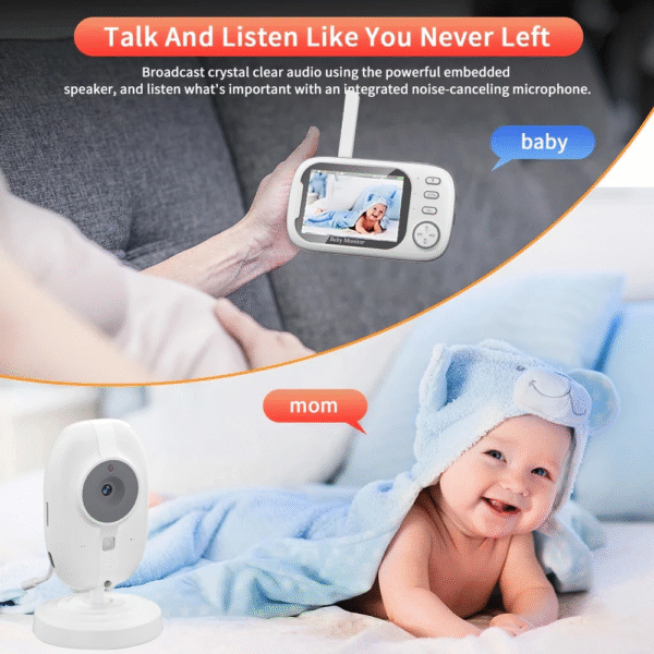 New 3.5 Inch Wireless Video Baby Monitor Night Vision Temperature Monitoring 2 Way Audio Talk Baby Nanny Security Camera - Image 3