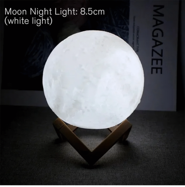 D5 8Cm Moon Lamp LED Night Light Battery Powered with Stand Starry Lamp Bedroom Decor Night Lights Kids Gift Moon Lamp Xmas Gift - Image 9