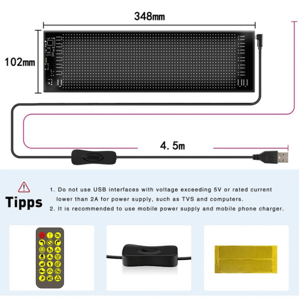 Customizable Bluetooth App Control LED Sign for Store, Car, Bar, Hotel with Programmable Text & Animations - Image 10