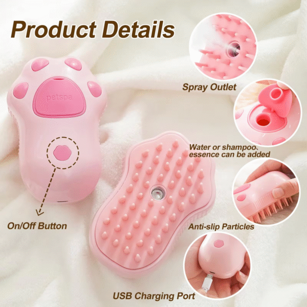 3 in 1 Pet Brush Cat Steam Brush Comb Dog Brush Electric Spray Cat Hair Brushes Massage Pet Grooming Hair Removal Combs - Image 7