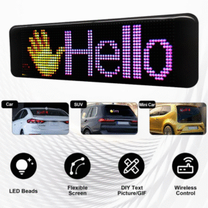 JOYYE LED Sign, LED Car Screen, DIY Text, Patterns & Animations for Car, Store, Flexible Screen Display Animation Message Scrolling Sign APP Control