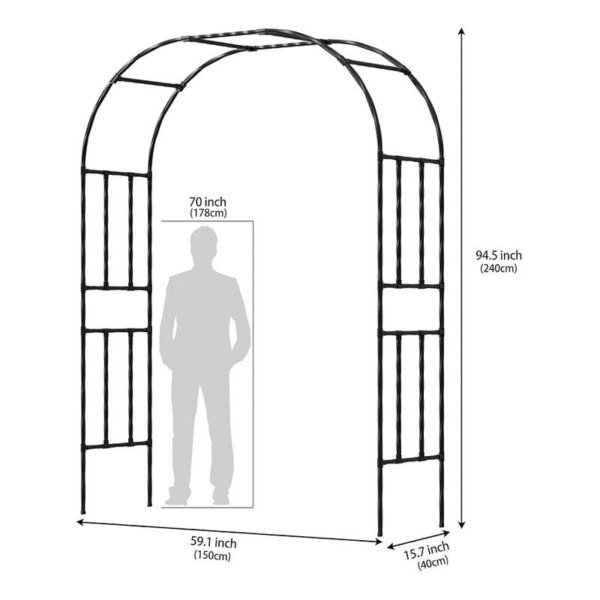 7.9FT Metal Garden Arch Trellis, Black Arbor for Climbing Plants, Wedding Ceremony Archway, Decorative Outdoor Trellis for Lawn, Patio, and Backyard,Tall - Image 7