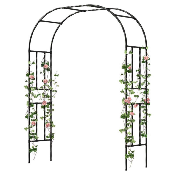 7.9FT Metal Garden Arch Trellis, Black Arbor for Climbing Plants, Wedding Ceremony Archway, Decorative Outdoor Trellis for Lawn, Patio, and Backyard,Tall - Image 2