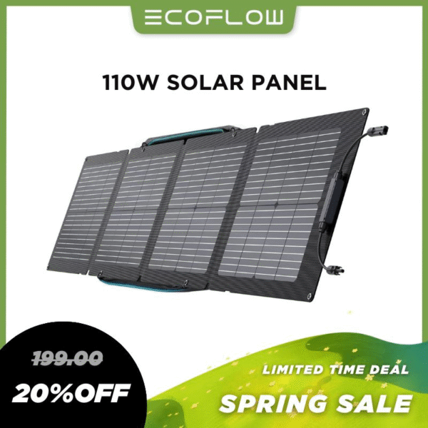 Ecoflow 110W Portable Solar Panel, Foldable with Carry Case, High 23% Efficiency, IP68 Water & Dustproof Design for Camping, Rvs, or Backyard Use #Outdoorfun - Image 2