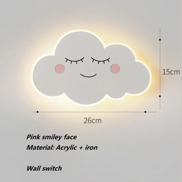 Cloud Wall Lamp Ins Style Minimalist Bedside Lamp Cute Cartoon Boys and Girls Children'S Room Bedroom Wall Lamp Study Lamp - Image 8
