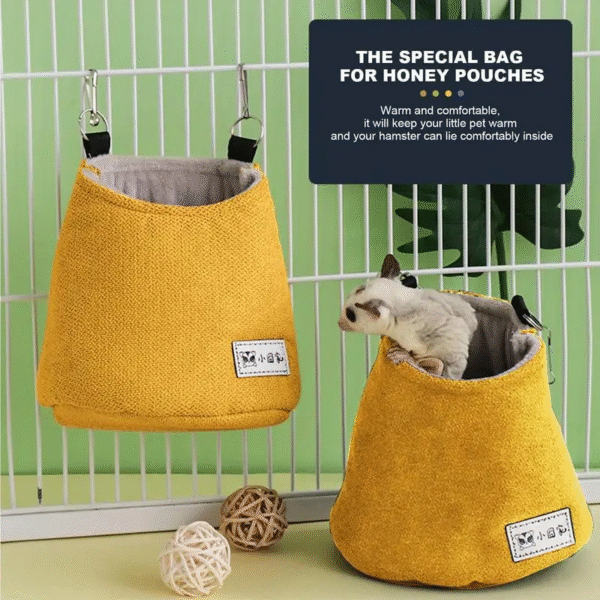 Sugar Glider Pouch Squirrel Bed for Cage Sugar Glider Pouch Hang Bed Small Animals Removable Nest Mat for Hamster Syrian Hamster - Image 5