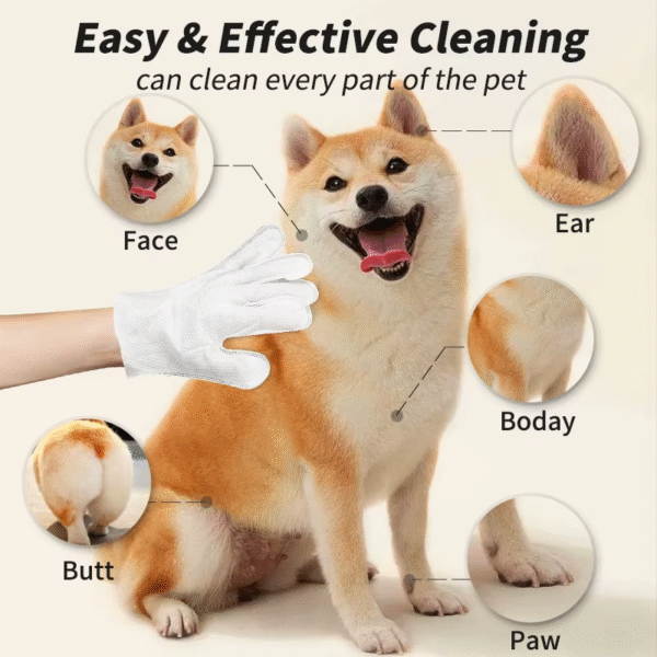 New 6PCS Pet Wash-Free Gloves Cat Bath Deodorant Wipes Disposable Cleaning Dry Cleaning Dog Wipes Gentle and Convenient Gloves - Image 3