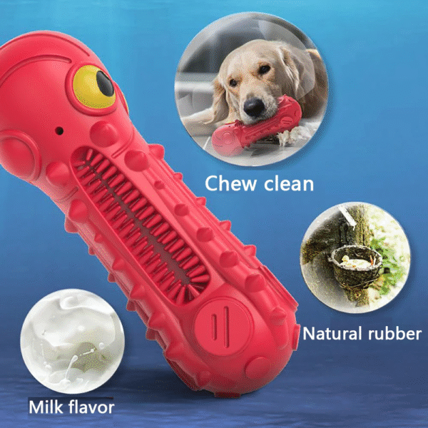 Squeak Dog Toy Interactive Rubber Pet Toys Chew Bite Cleaning Dog Tooth Brush for Aggressive Large Medium Breed 13-36 KG Dogs - Image 3