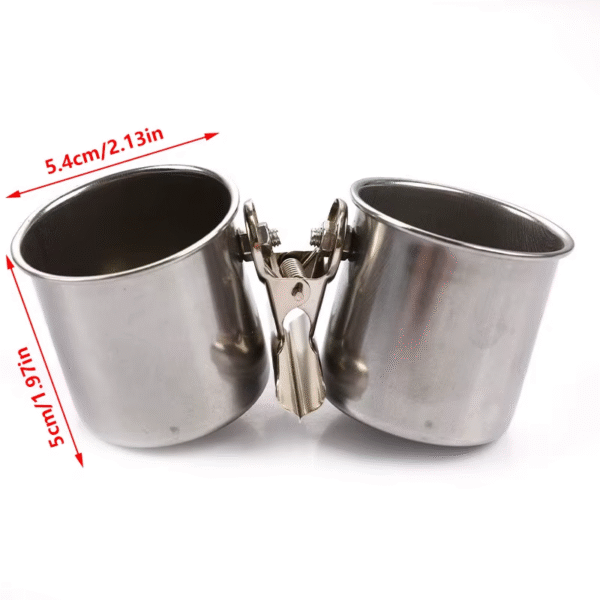 Stainless Steel Birds Parrot Feeder round Aviary Pet Food Water Feeding Bowl - Image 8