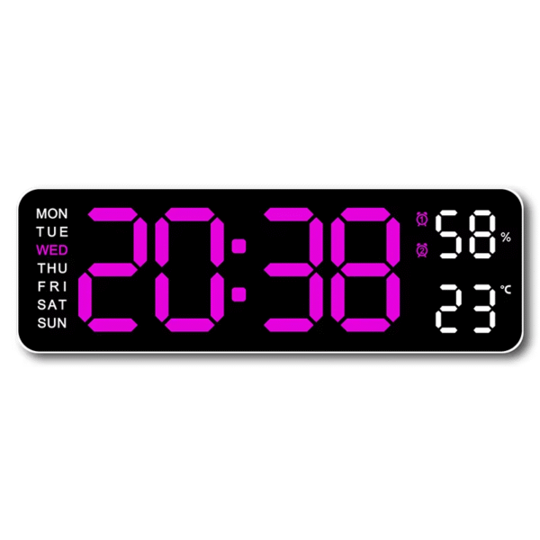 9 Inch Large Digital Wall Clock USB Powered TEMP Humidity Week Auto Dimmer DST Table Clock 12/24H Electronic LED Alarm Clock - Image 11