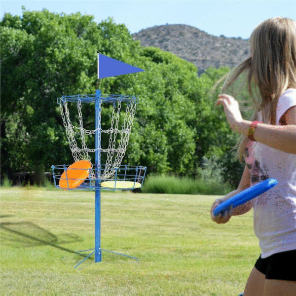 Yaheetech Portable Disc Golf Basket Target - 12-Chain, 25.2" Diameter, Lightweight & Easy to Assemble, Galvanized Steel, Portable Design - Image 2