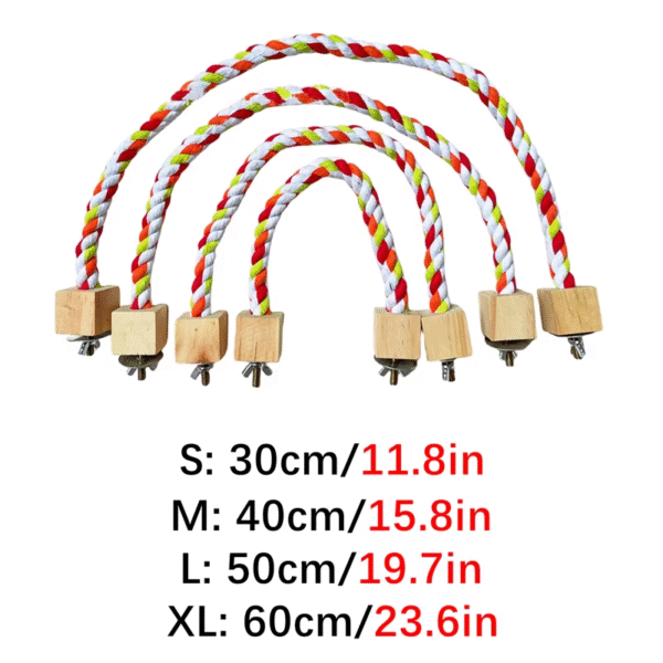 Pet Bird Bite Toys Parrot Color Cotton Rope Toys Elastic Parrot Climbing Toys Sturdy Bird Swing Harness Cage Pet Toy Swing Stand - Image 4
