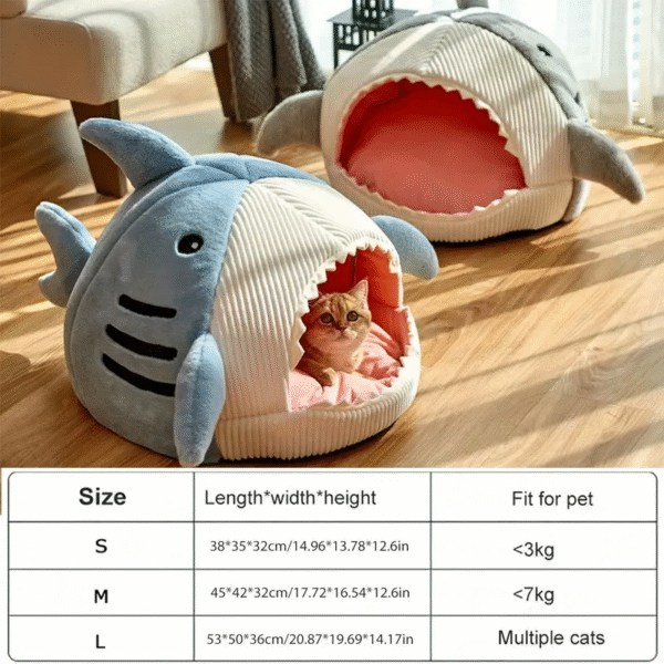 Warm Cat Beds Cartoon Shark Pet Cave Beds Sweet Kittens Basket Cushion Cat Pillow Mat Tent Puppy Nest Cave Pet Goods - Image 7