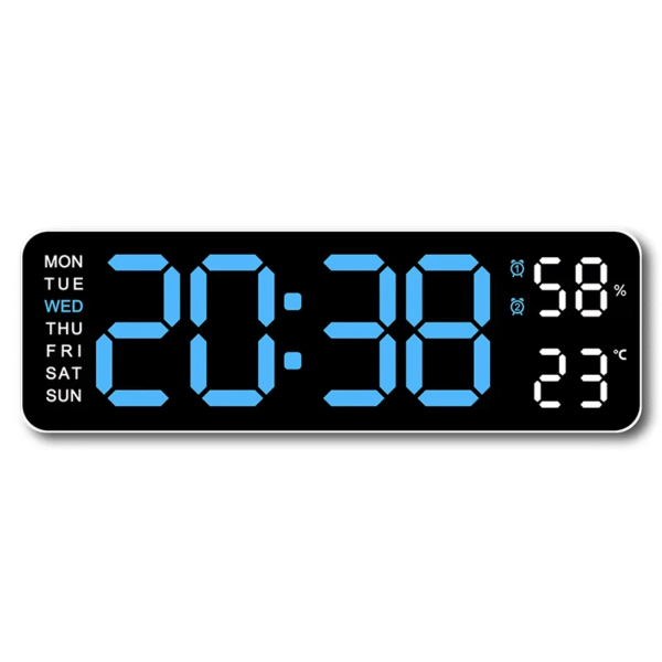 9 Inch Large Digital Wall Clock USB Powered TEMP Humidity Week Auto Dimmer DST Table Clock 12/24H Electronic LED Alarm Clock - Image 9