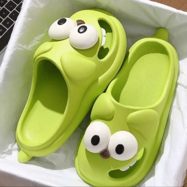 Tongue Kiss Slippers Big Eye Dog Slippers,Cute Funny Big Eye Dog Fun Cartoon Package Head Eva Slippers for Women - Image 4