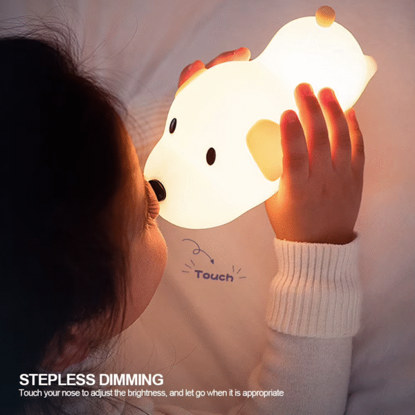 Puppy Lamp Silicone Dog LED Night Lights Touch Sensor Colors USB Rechargeable Bedside Mood Light for Children Baby Toy Gift - Image 5