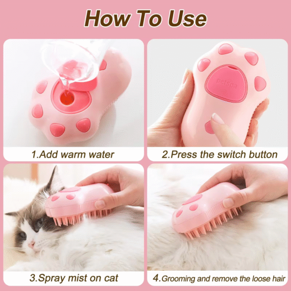 3 in 1 Pet Brush Cat Steam Brush Comb Dog Brush Electric Spray Cat Hair Brushes Massage Pet Grooming Hair Removal Combs - Image 6
