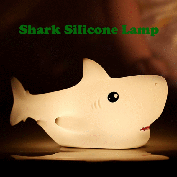 LED Night Lights USB Charging Cute Cartoon Shark Shape Silicone Patting Light Bedside Decor Atmosphere Lamp for Kids Baby Gifts - Image 4