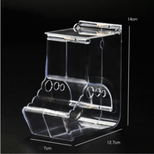 Clear Hanging Hamster Feeder for Cage - Transparent Pet Food Dispenser for Small Animals