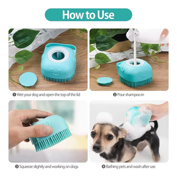 Puppy Dog Bathing Brush Shower Accessories Pet Bath Shampoo Brush Cat Grooming Massage Comb Scrubber Cleaning Grooming Supplies - Image 3