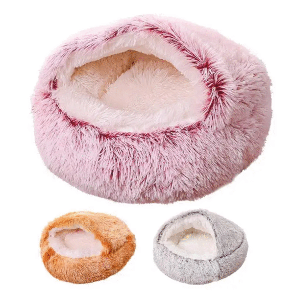 Pet Beds Soft Plush Cats Dogs House Bed for Dog with Slip Resistant Bottom Indoor Cat Cave Bed Machine Washable Pet Supplies - Image 2