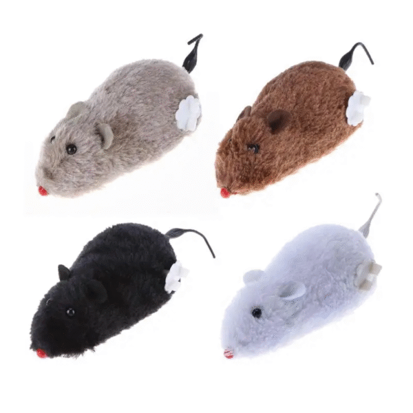 1PC Mouse Toy Clockwork Plush Mouse Toy for Cat Kitten Interactive Playing Toy Mechanical Motion Rat Pet Cat Products - Image 3