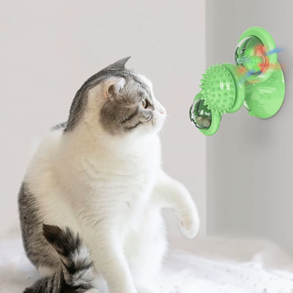 Multifunctional Cat Toy with Glowing Ball & Catnip, Suction Cup Design, Interactive Play & Teeth Massage - Image 3