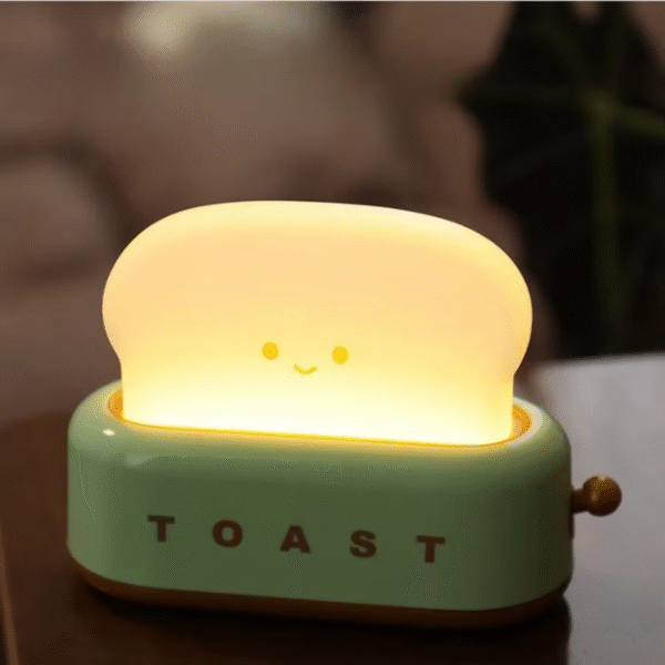 Bread Toast Light Toaster Nightlight Creative Rechargeable Led Lamp Bedroom for Birthday Gift - Image 2